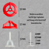 Fliesen-Nivelliersystem Verlegehilfe Set (Fugenbreite...